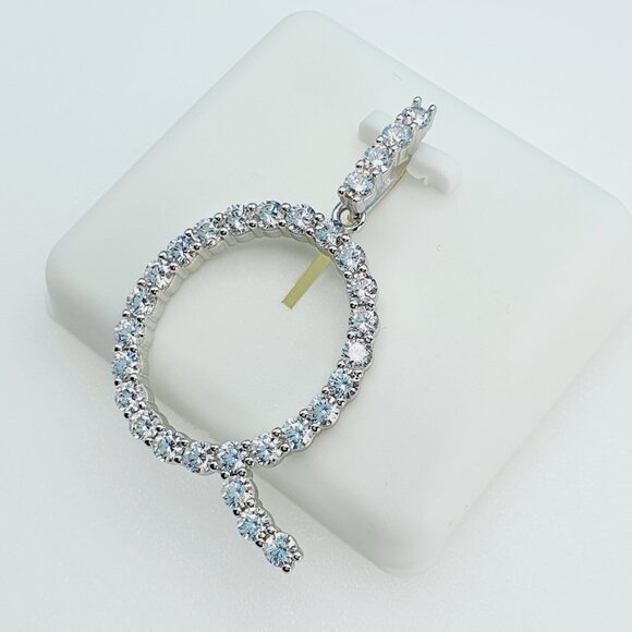 "925 Sterling Silver Cubic Zirconia Initial Pendant, UU1P6A6183 - Picture 9 of 9